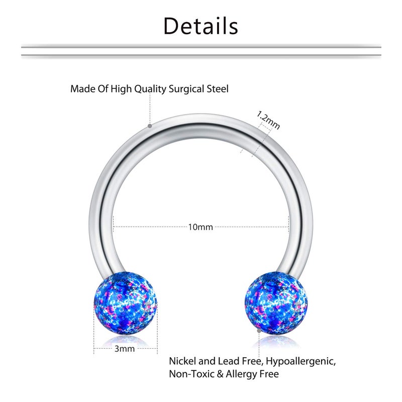 Mayhoop 16G Horseshoe Nose Septum Rings 316L Stainless Steel Piercing Jewelry Cartilage Helix Tragus Earring Hoop Lip Horseshoe Piercing Retainer For Women Men 6mm 8mm 10mm - Image 3